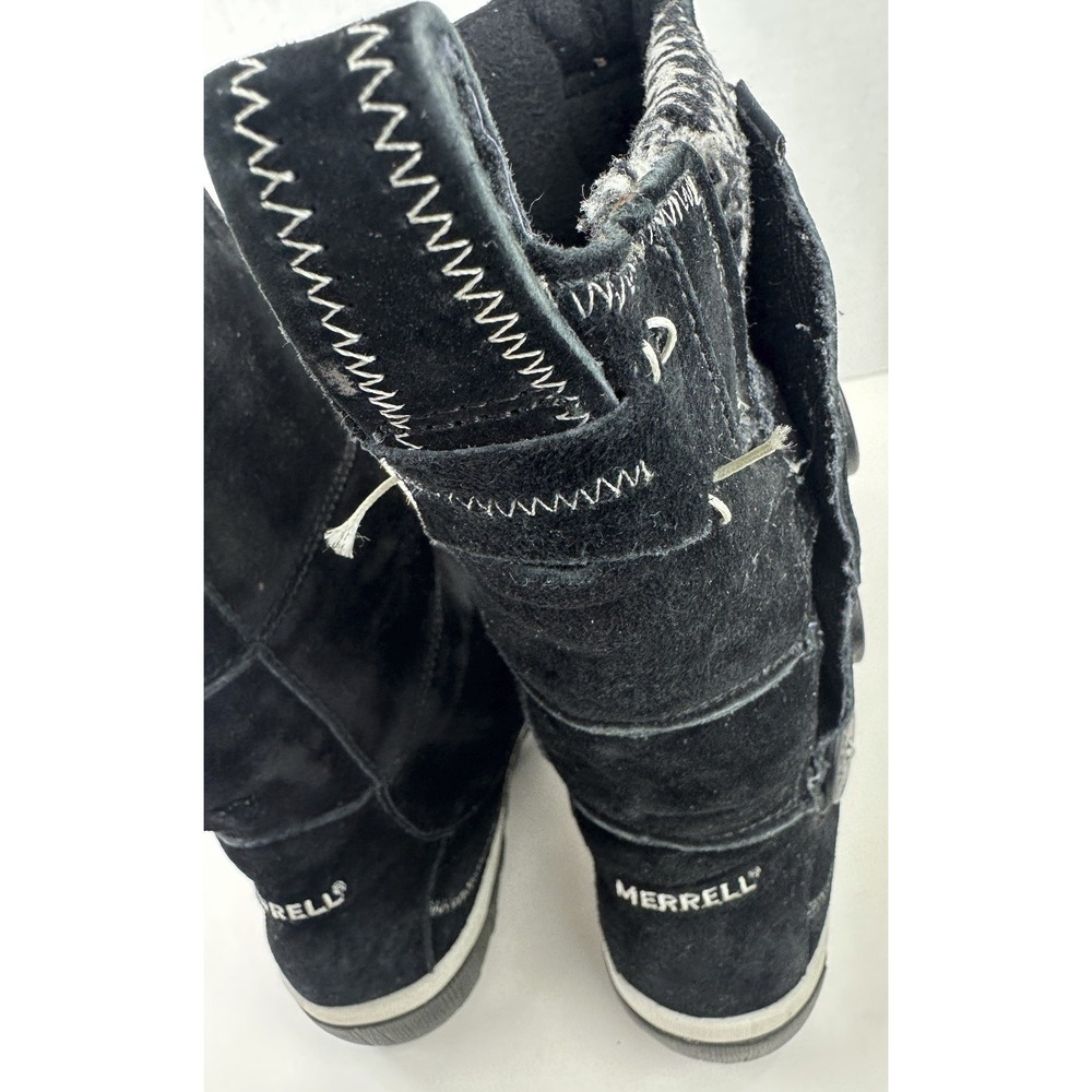 Merrell Tempest High Black Suede Button Boots Winter Warm Snow Women's Size 9 - Picture 10 of 12
